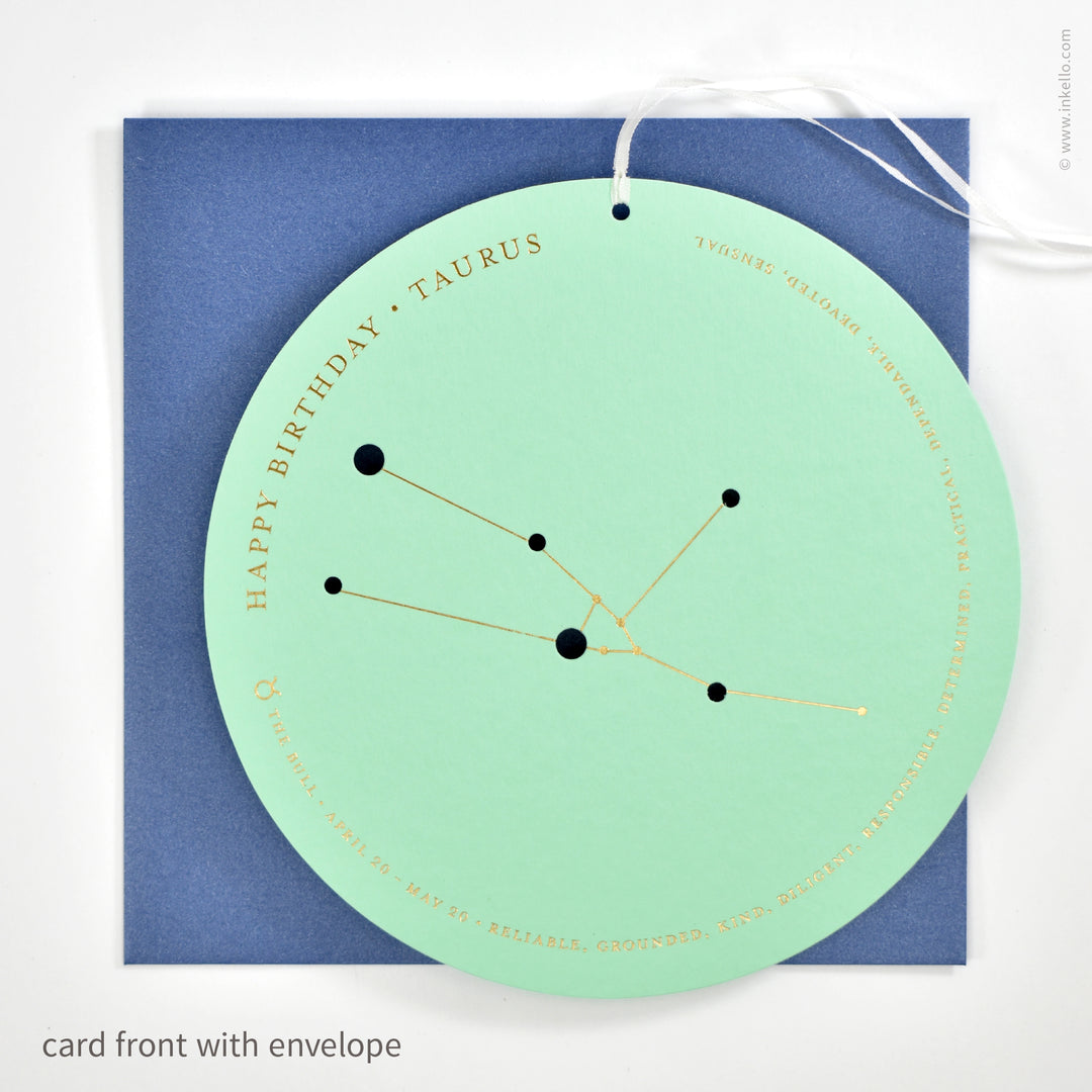 Taurus Birthday Zodiac Constellation Card (