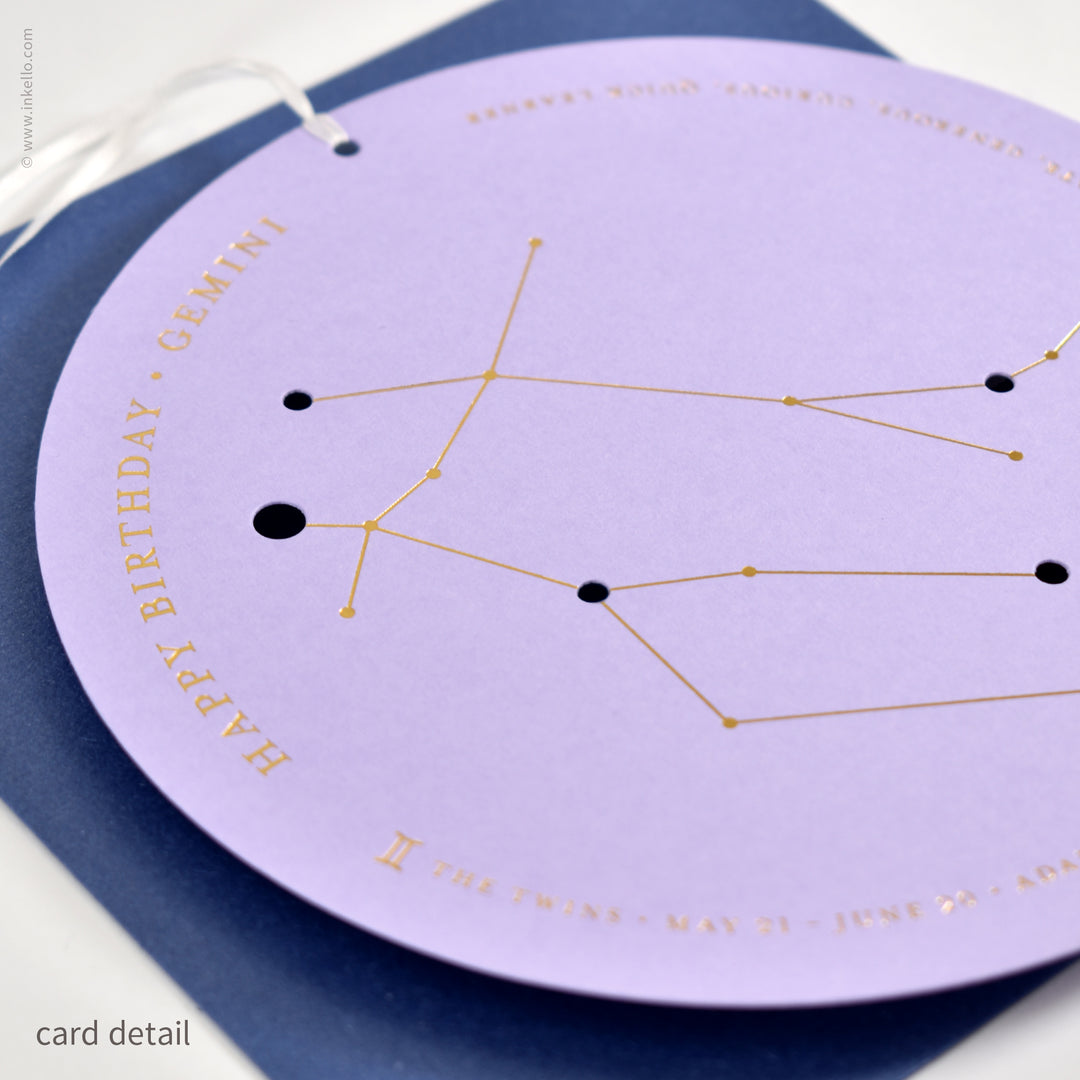 Gemini Birthday Zodiac Constellation Card (