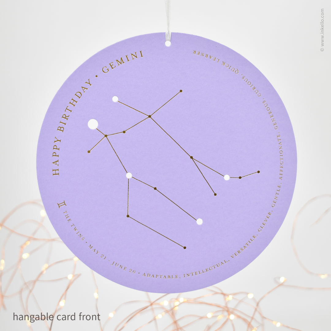 Set of 12 Zodiac Birthday Constellation Cards (