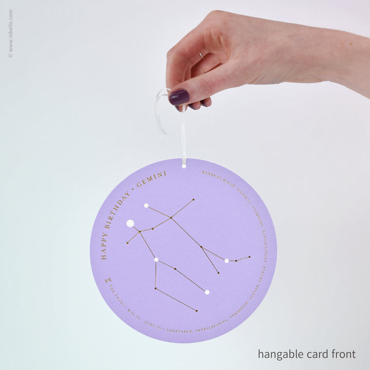 Gemini Birthday Zodiac Constellation Card (