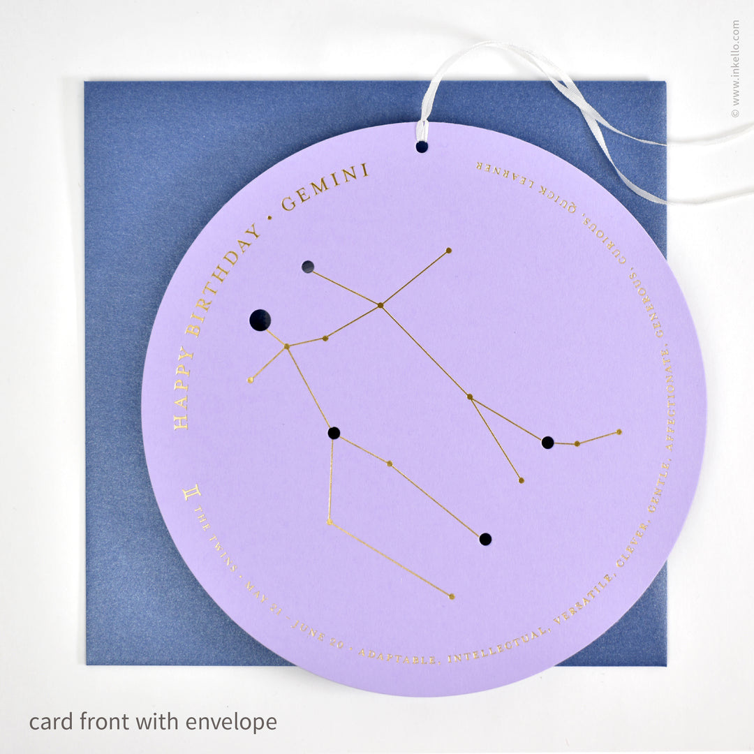 Gemini Birthday Zodiac Constellation Card (