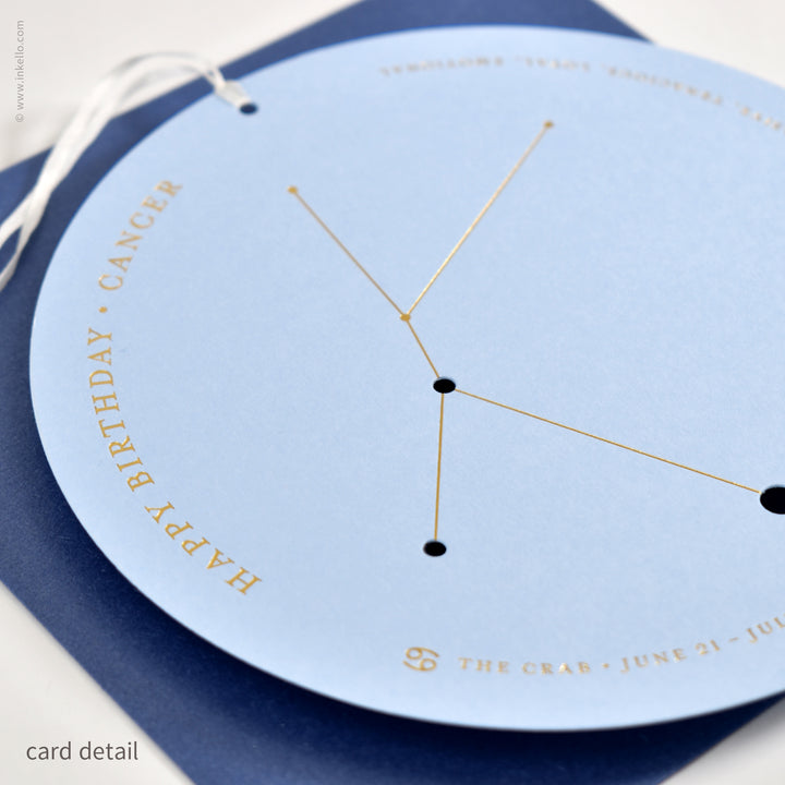 Cancer Birthday Zodiac Constellation Card (
