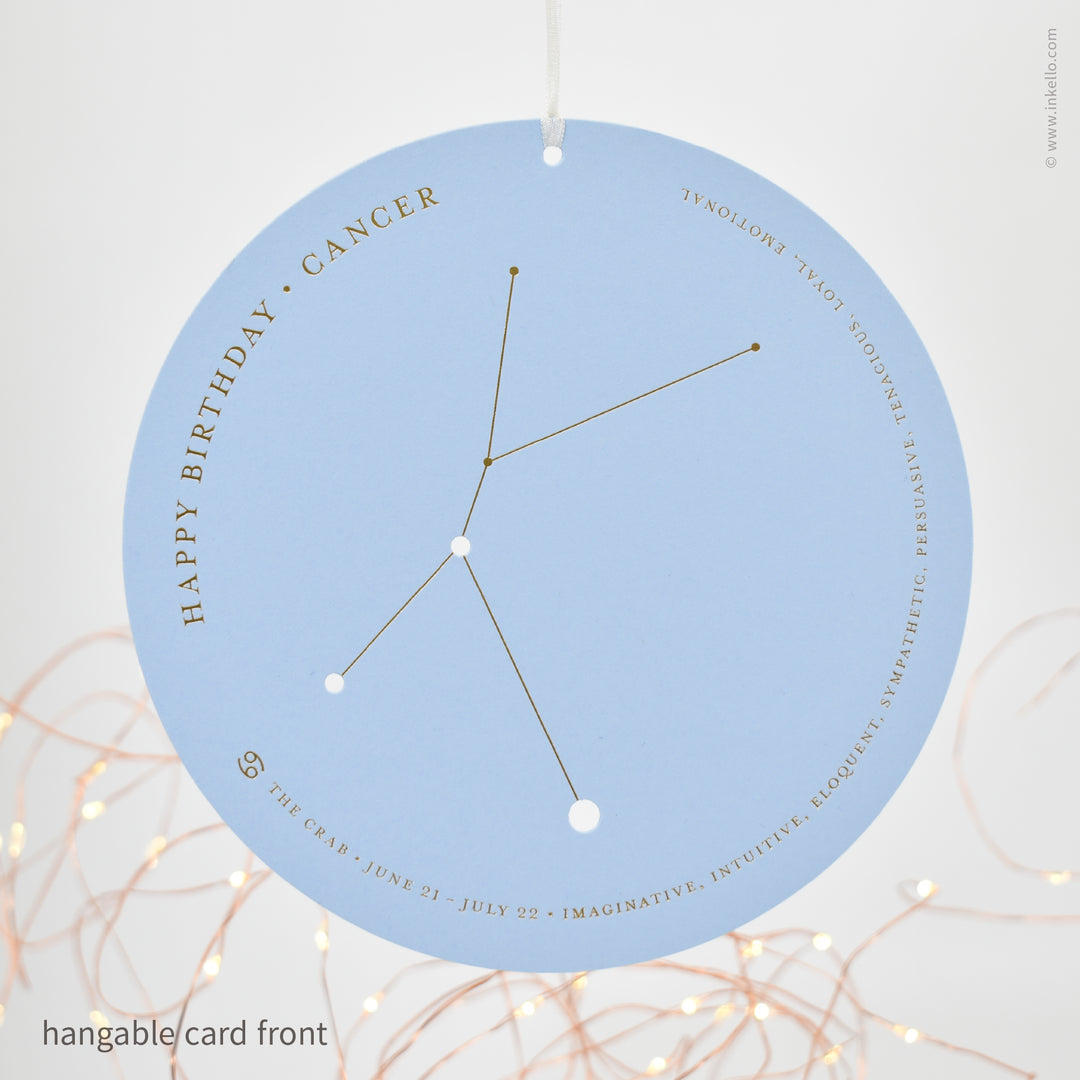 Set of 12 Zodiac Birthday Constellation Cards (