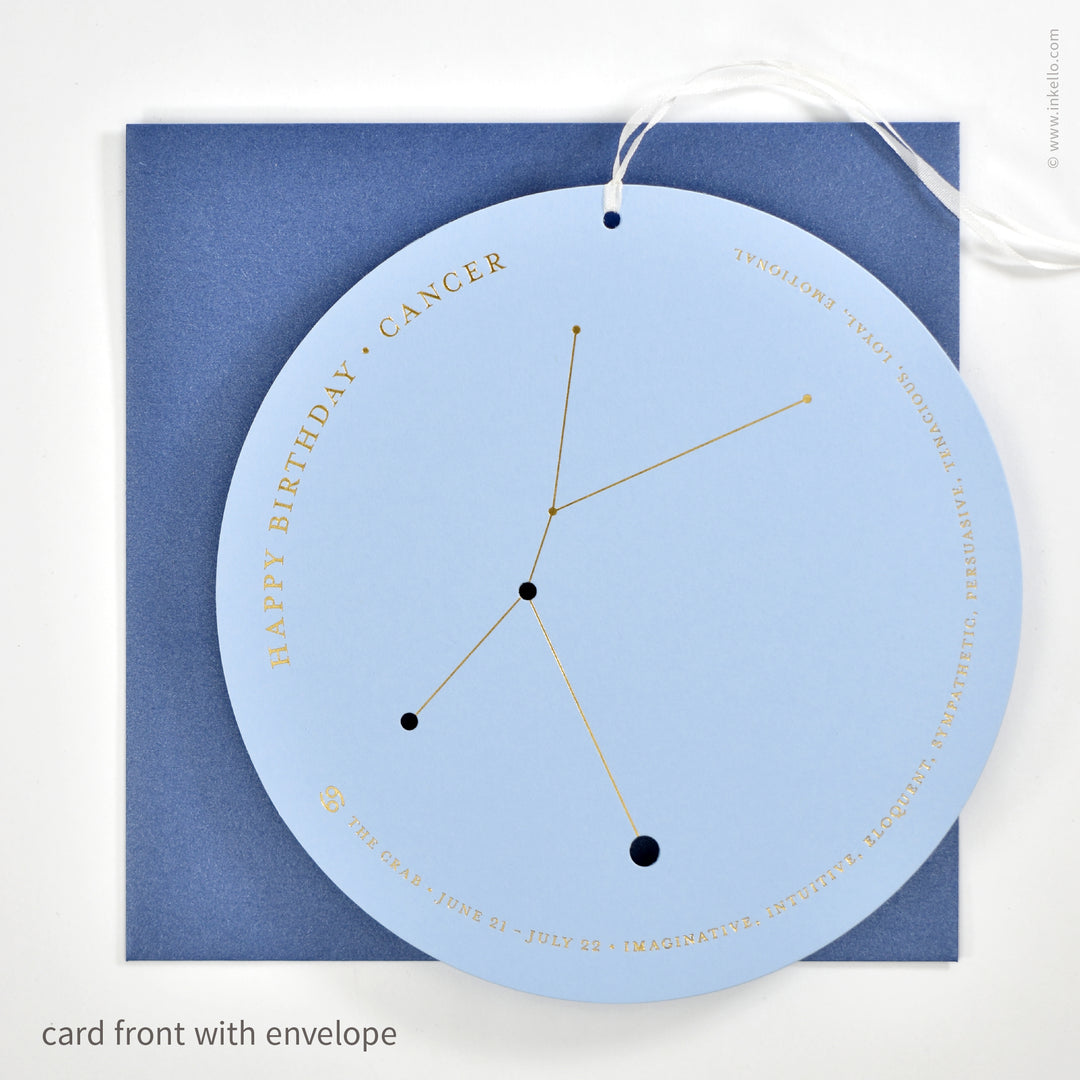 Cancer Birthday Zodiac Constellation Card (