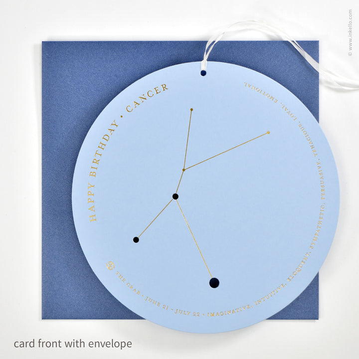 Cancer Birthday Zodiac Constellation Card (