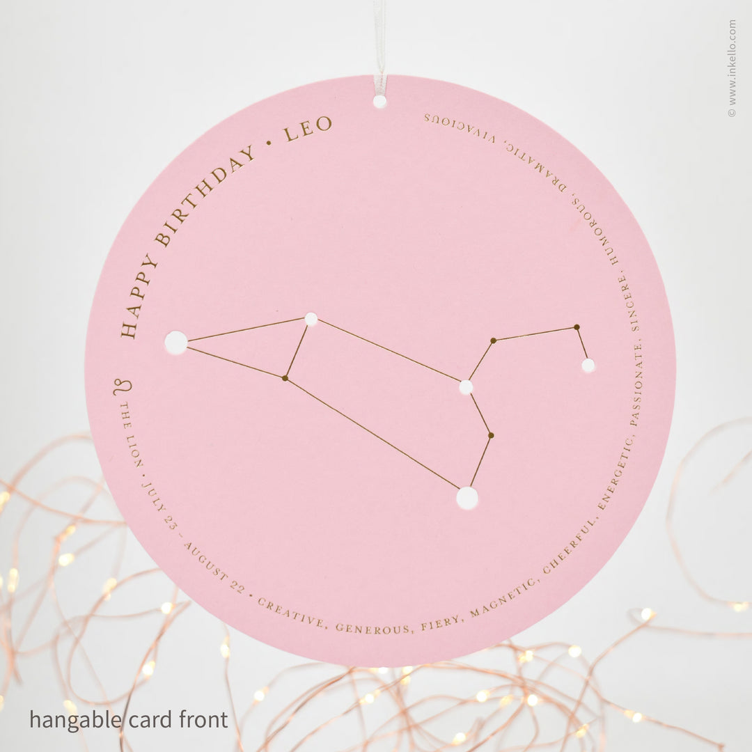 Set of 12 Zodiac Birthday Constellation Cards (