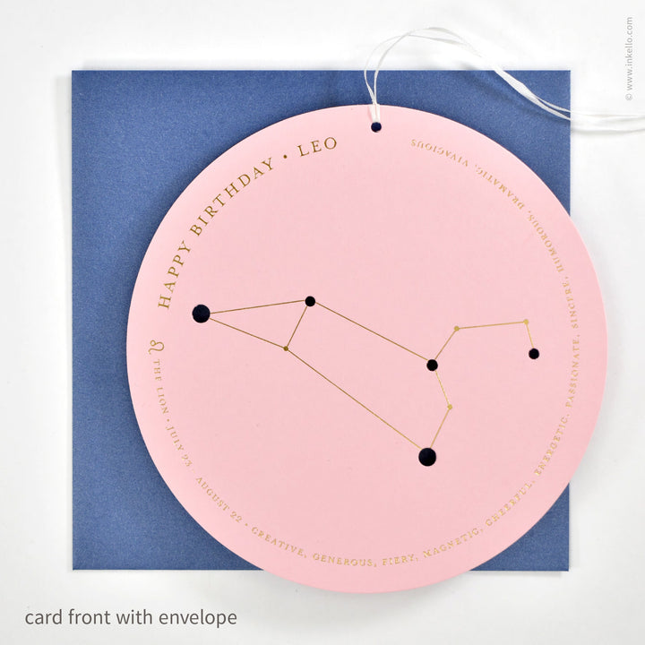 Leo Birthday Zodiac Constellation Card (