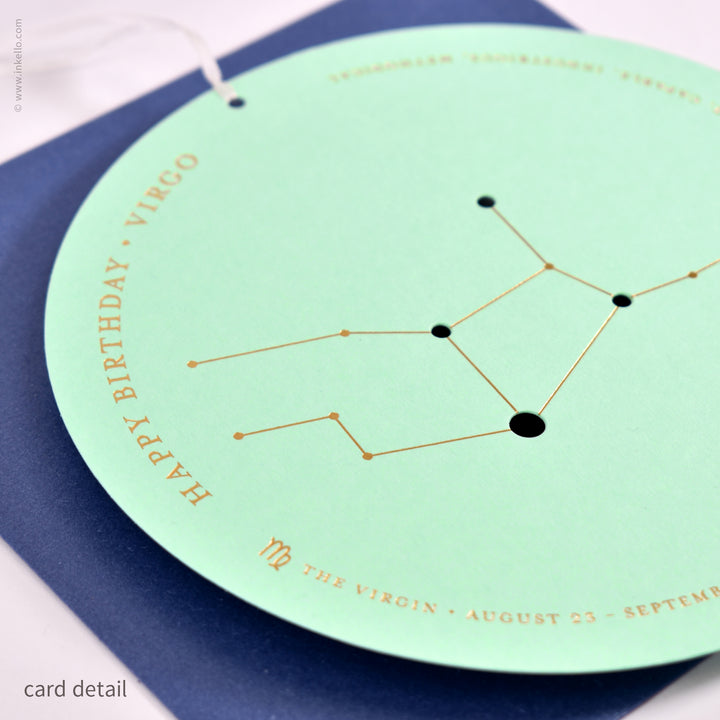 Virgo Birthday Zodiac Constellation Card (