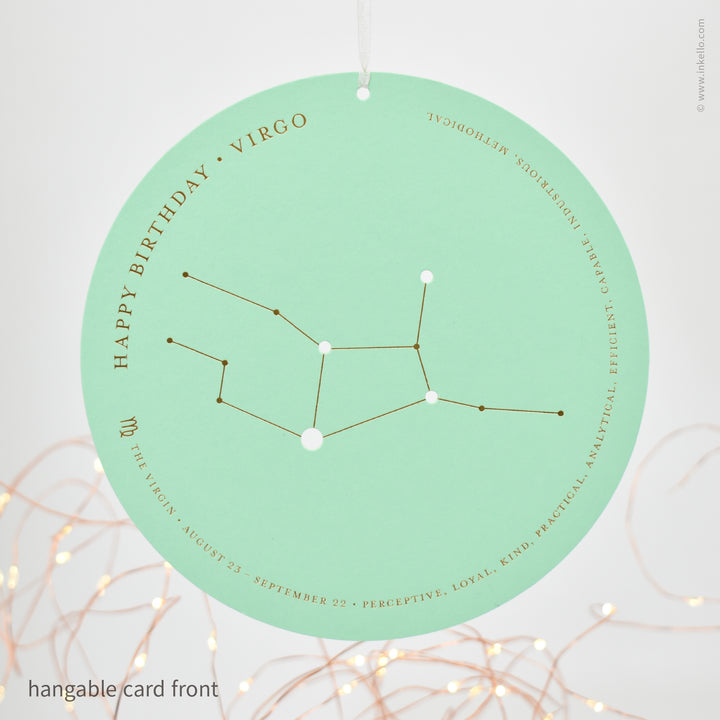 Set of 12 Zodiac Birthday Constellation Cards (