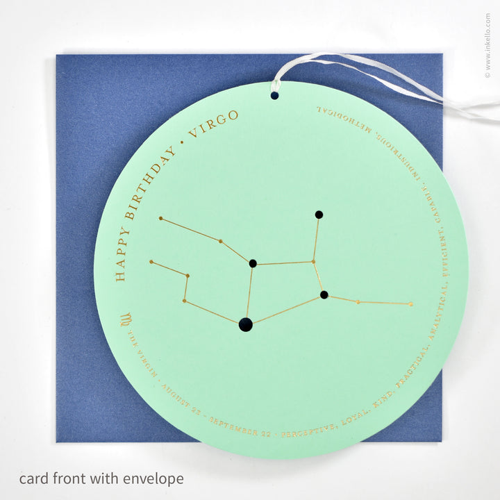 Virgo Birthday Zodiac Constellation Card (