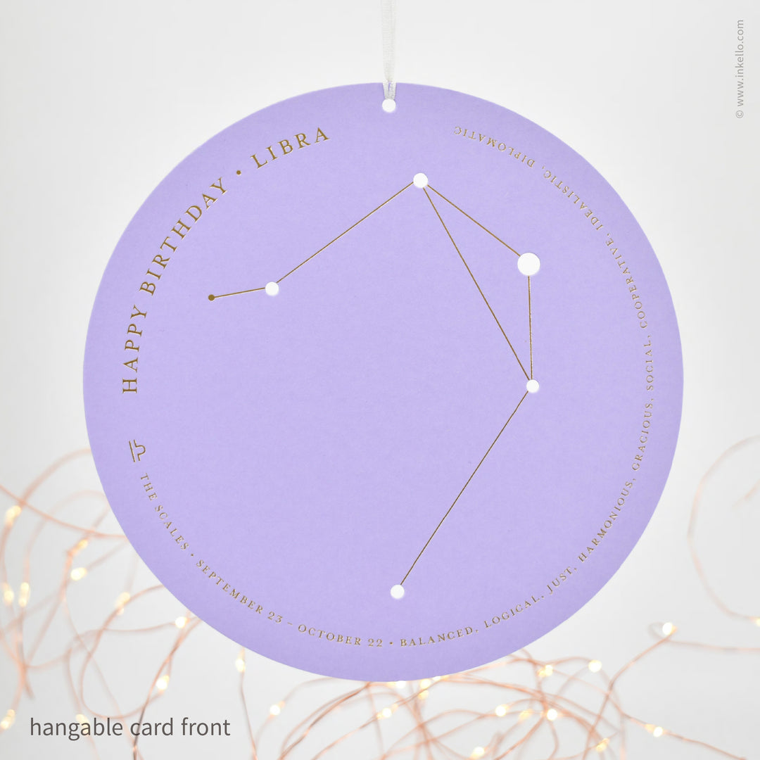 Set of 12 Zodiac Birthday Constellation Cards (
