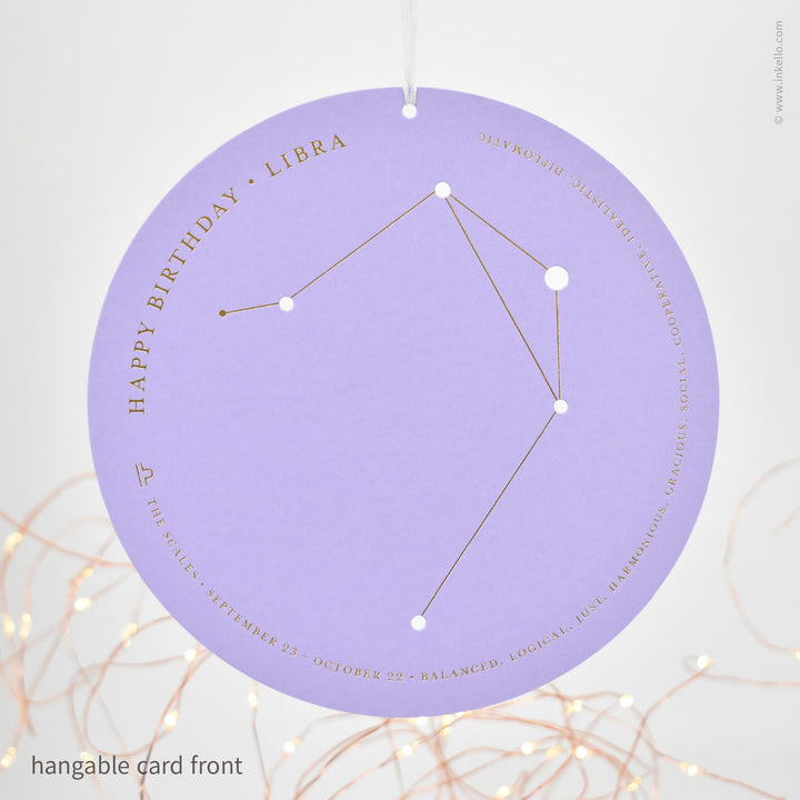 Set of 12 Zodiac Birthday Constellation Cards (