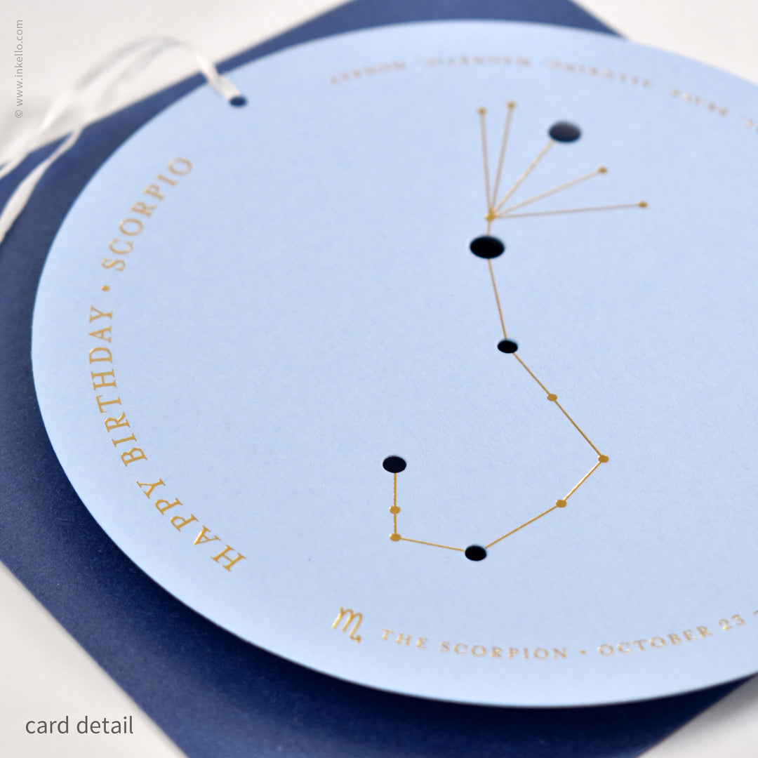 Scorpio Birthday Zodiac Constellation Card (