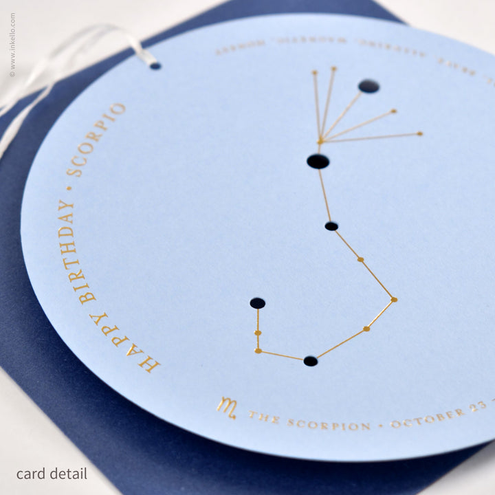 Scorpio Birthday Zodiac Constellation Card (