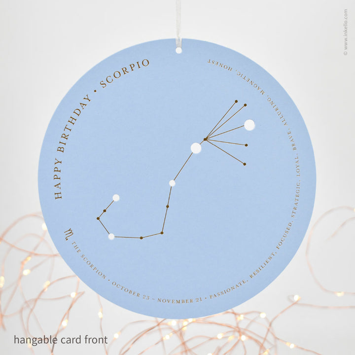 Scorpio Birthday Zodiac Constellation Card (