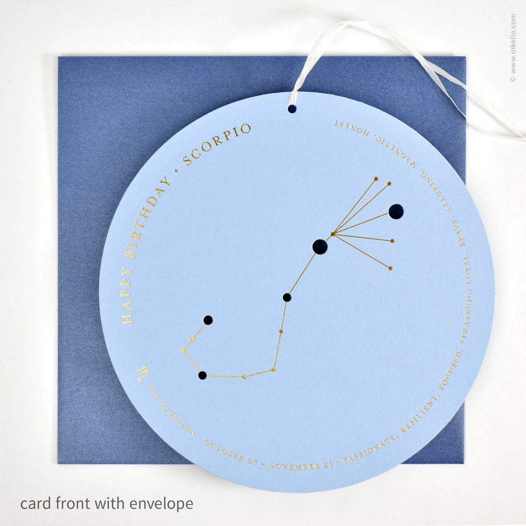 Scorpio Birthday Zodiac Constellation Card (