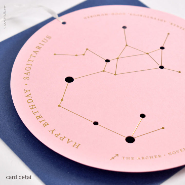Sagittarius Birthday Zodiac Constellation Card (