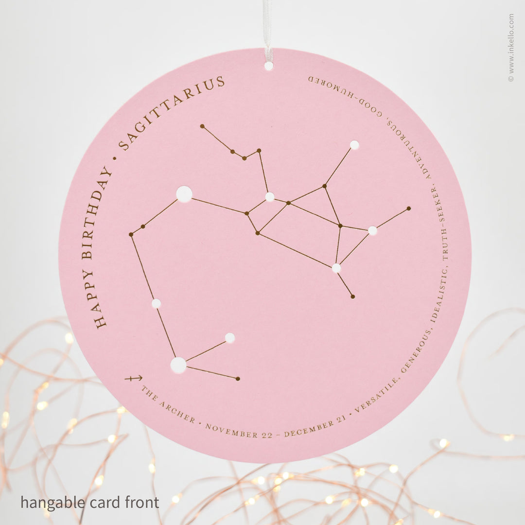 Sagittarius Birthday Zodiac Constellation Card (