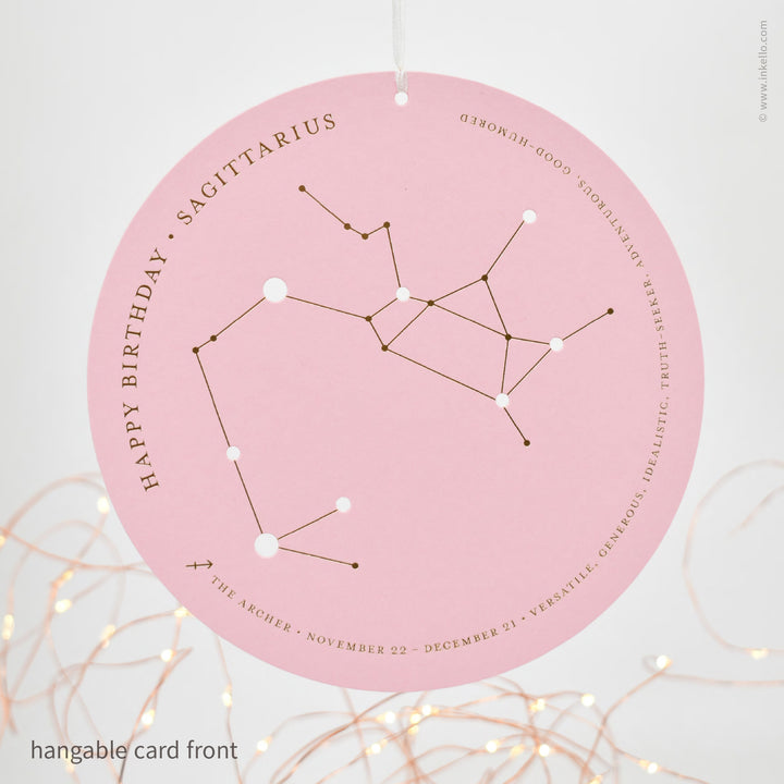 Set of 12 Zodiac Birthday Constellation Cards (