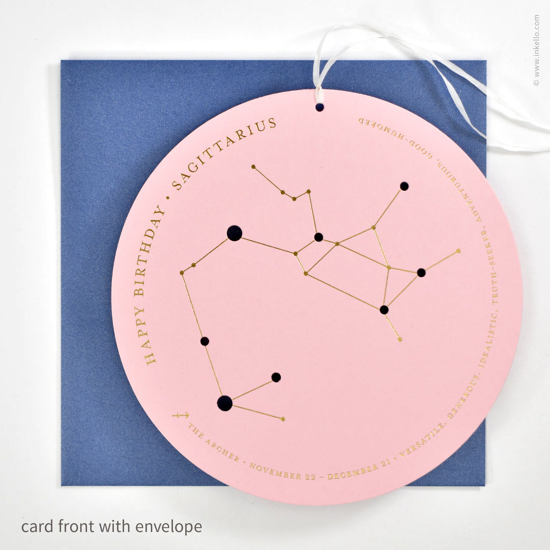 Sagittarius Birthday Zodiac Constellation Card (
