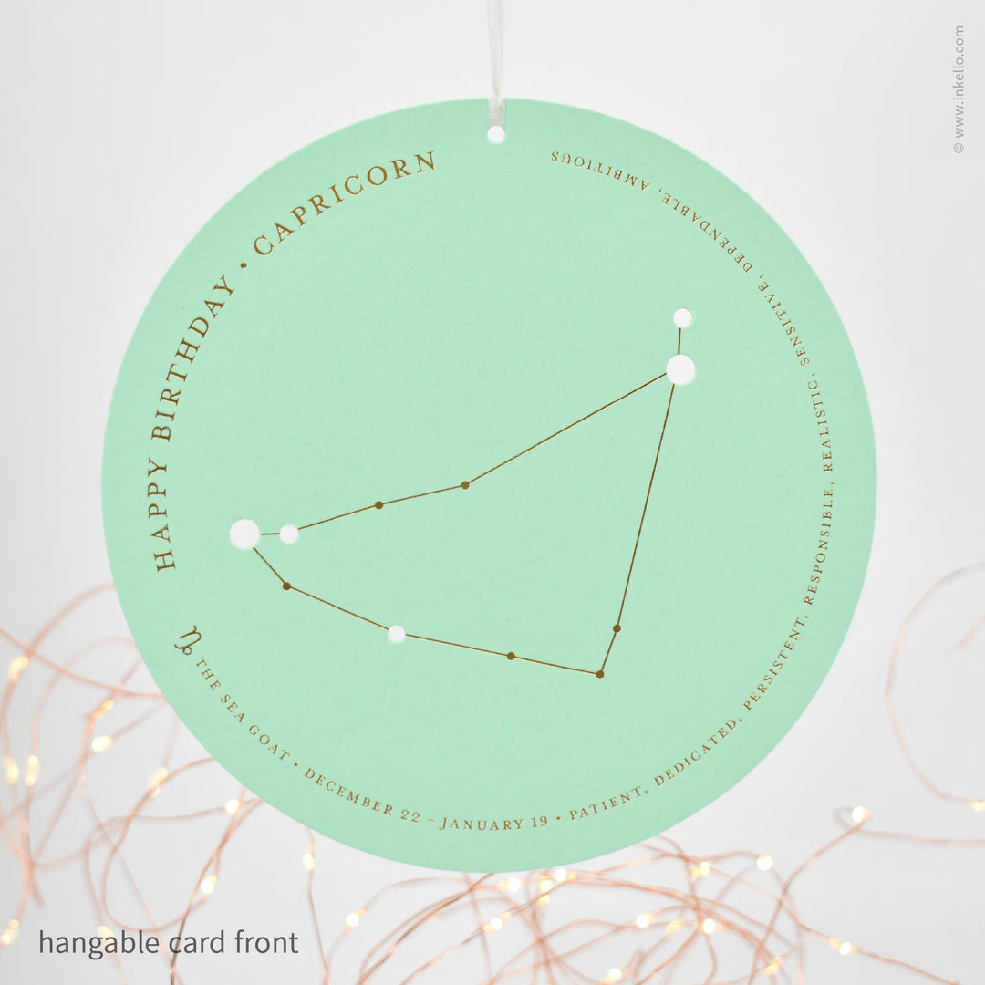 Set of 12 Zodiac Birthday Constellation Cards (
