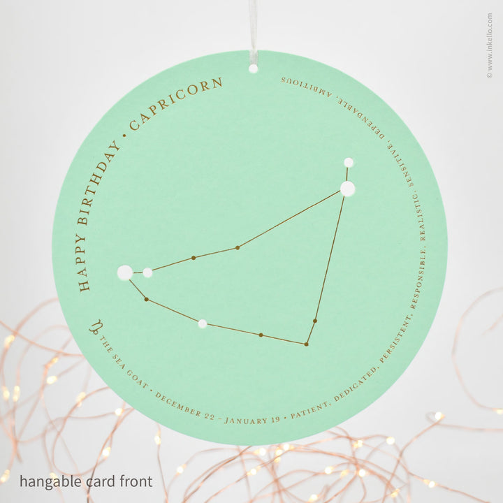 Set of 12 Zodiac Birthday Constellation Cards (