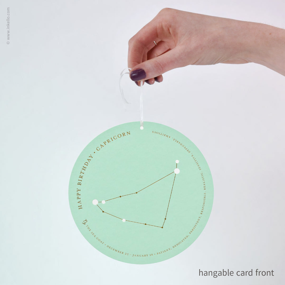 Capricorn Birthday Zodiac Constellation Card (