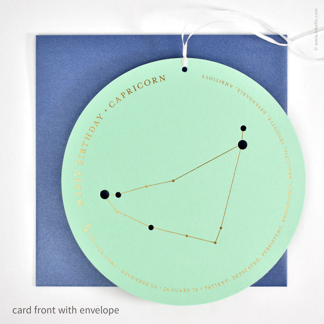 Capricorn Birthday Zodiac Constellation Card (