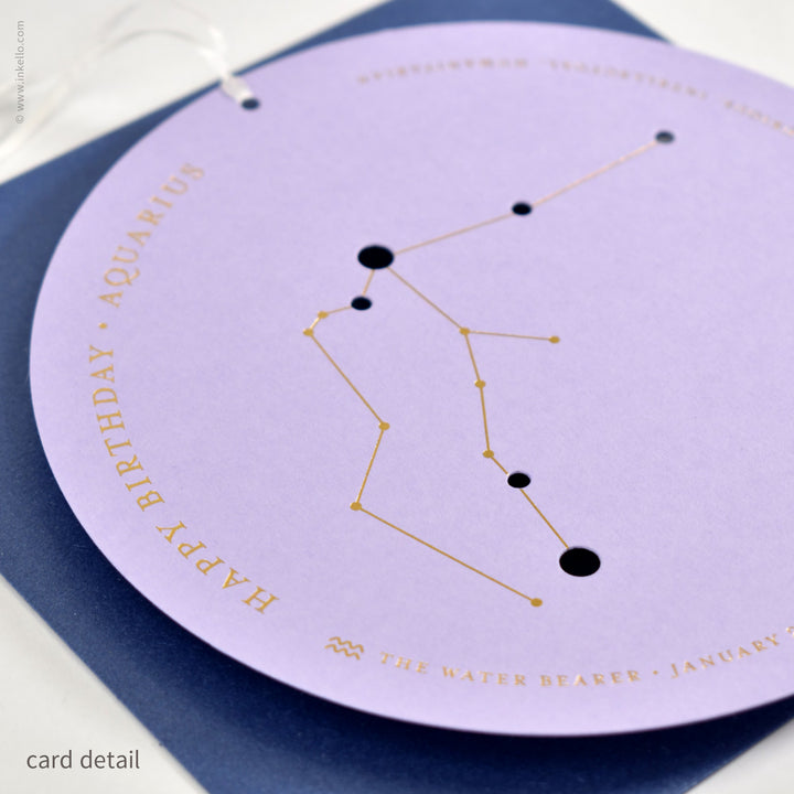 Aquarius Birthday Zodiac Constellation Card (