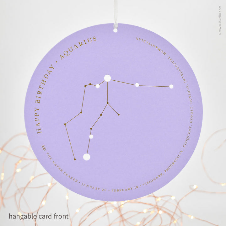 Aquarius Birthday Zodiac Constellation Card (