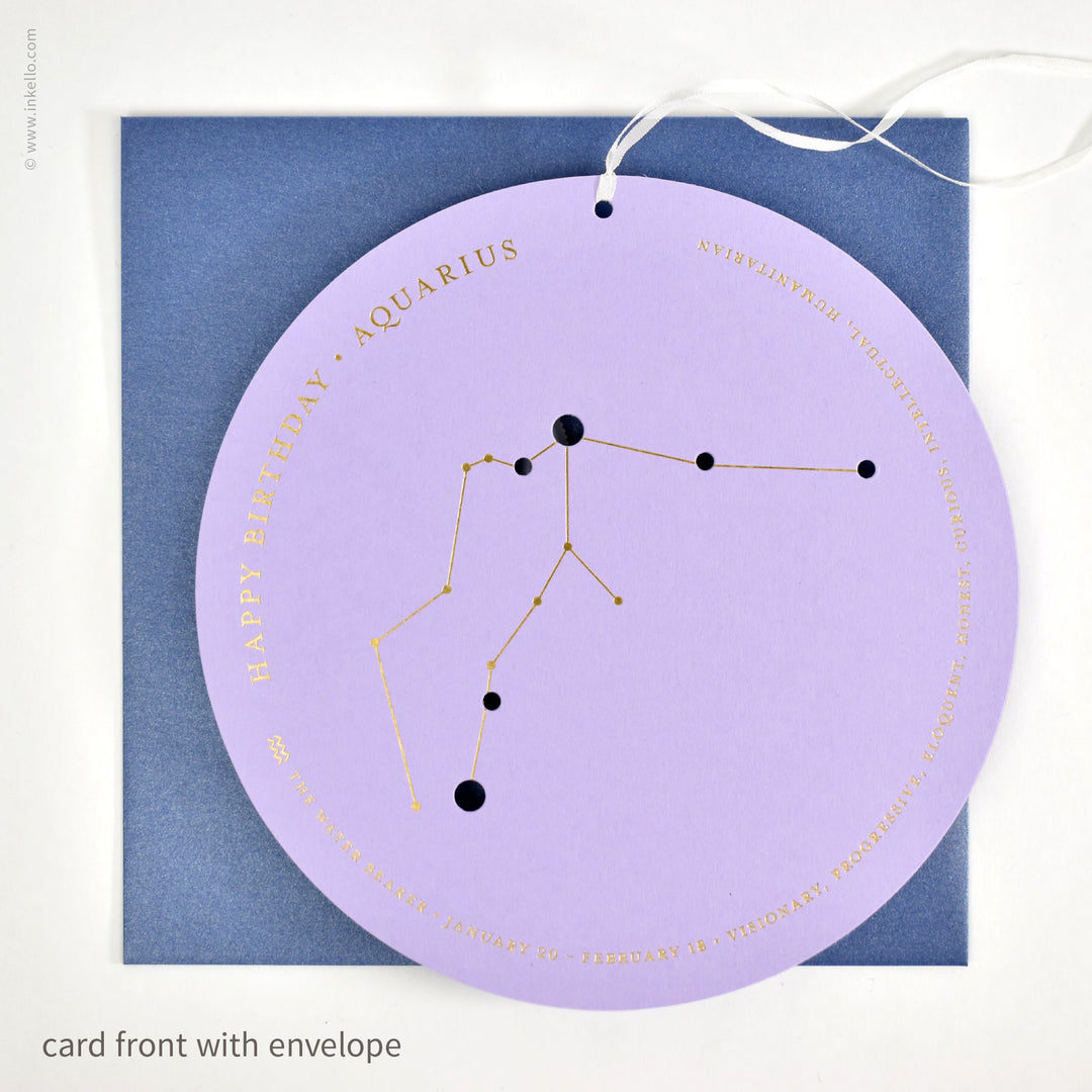 Aquarius Birthday Zodiac Constellation Card (