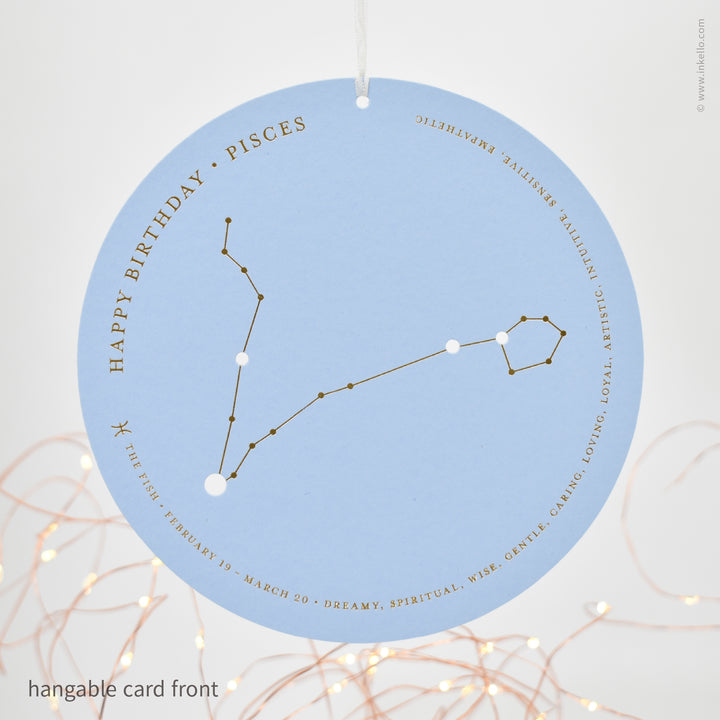 Set of 12 Zodiac Birthday Constellation Cards (