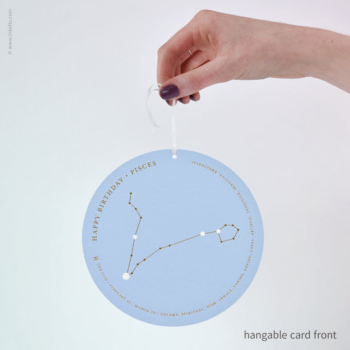 Pisces Birthday Zodiac Constellation Card (