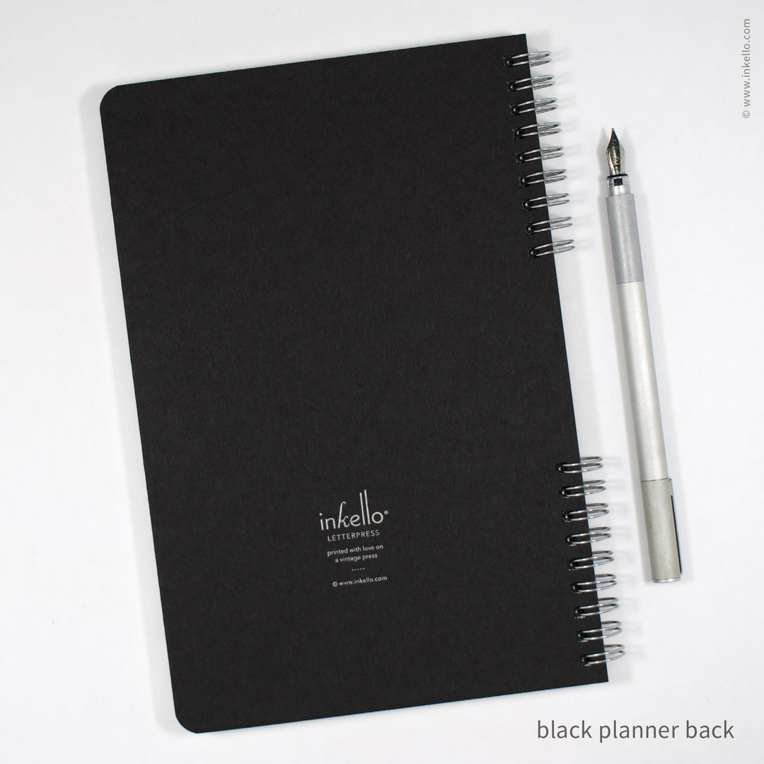 Big Burst Weekly Planner with Black Cover and Silver Ink (