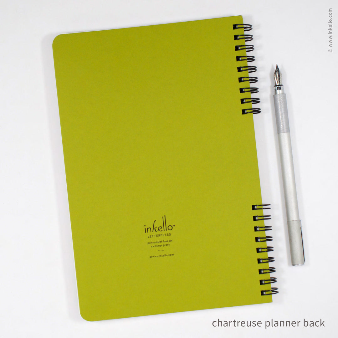 Big Burst Weekly Planner with Chartreuse Cover and Black Ink (