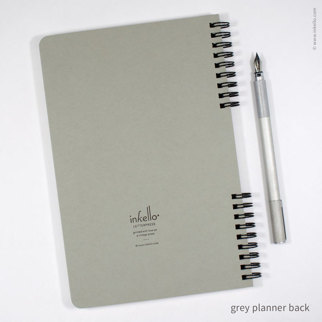 Big Burst Weekly Planner with Grey Cover and Black Ink (