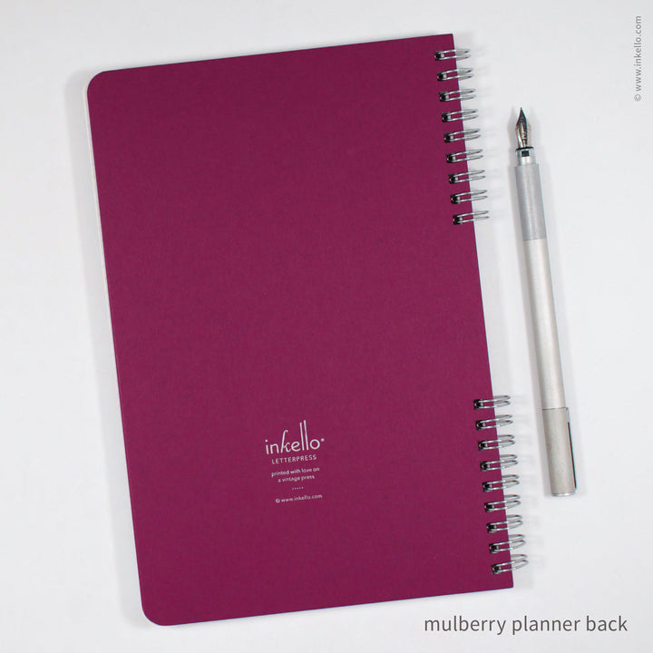 Big Burst Weekly Planner with Mulberry Cover and Silver Ink (