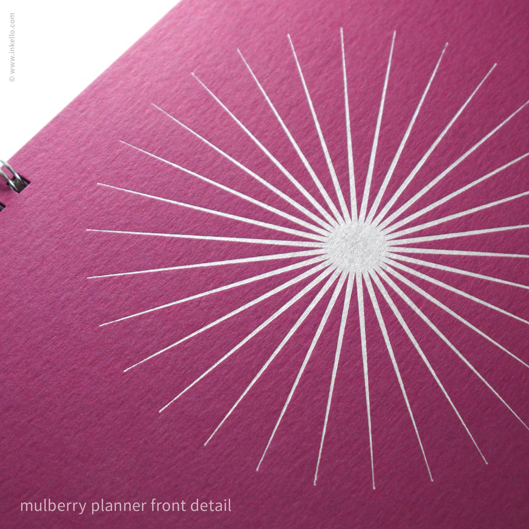 Big Burst Weekly Planner with Mulberry Cover and Silver Ink (