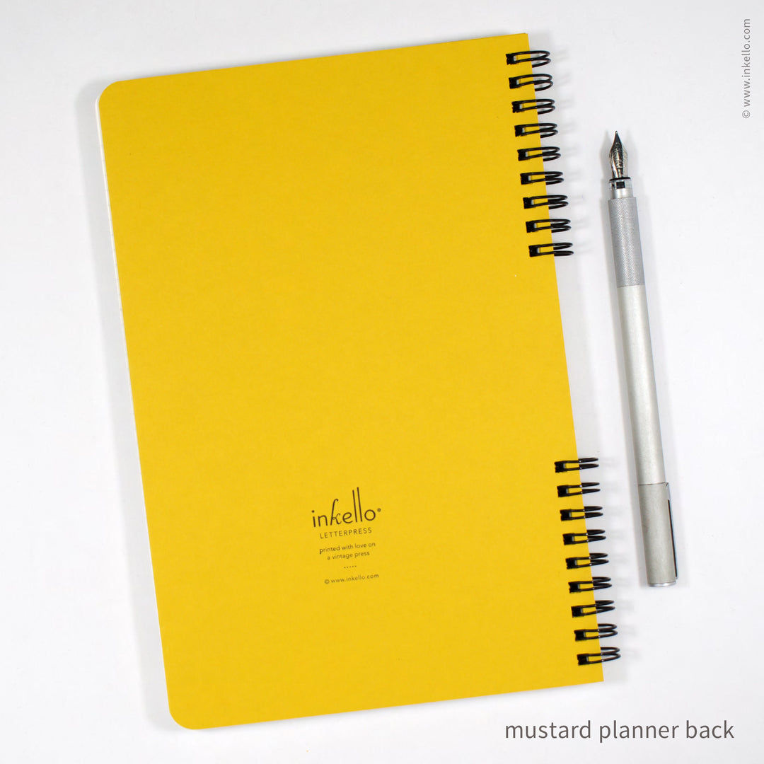 Big Burst Weekly Planner with Mustard Cover and Black Ink (