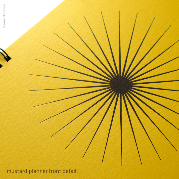 Big Burst Weekly Planner with Mustard Cover and Black Ink (