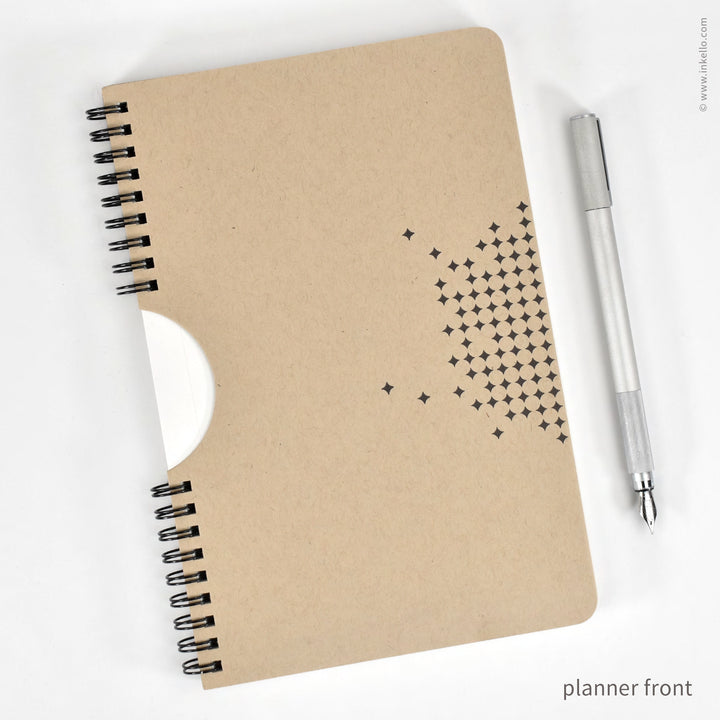 Star Weekly Planner with Kraft Cover and Black Ink (