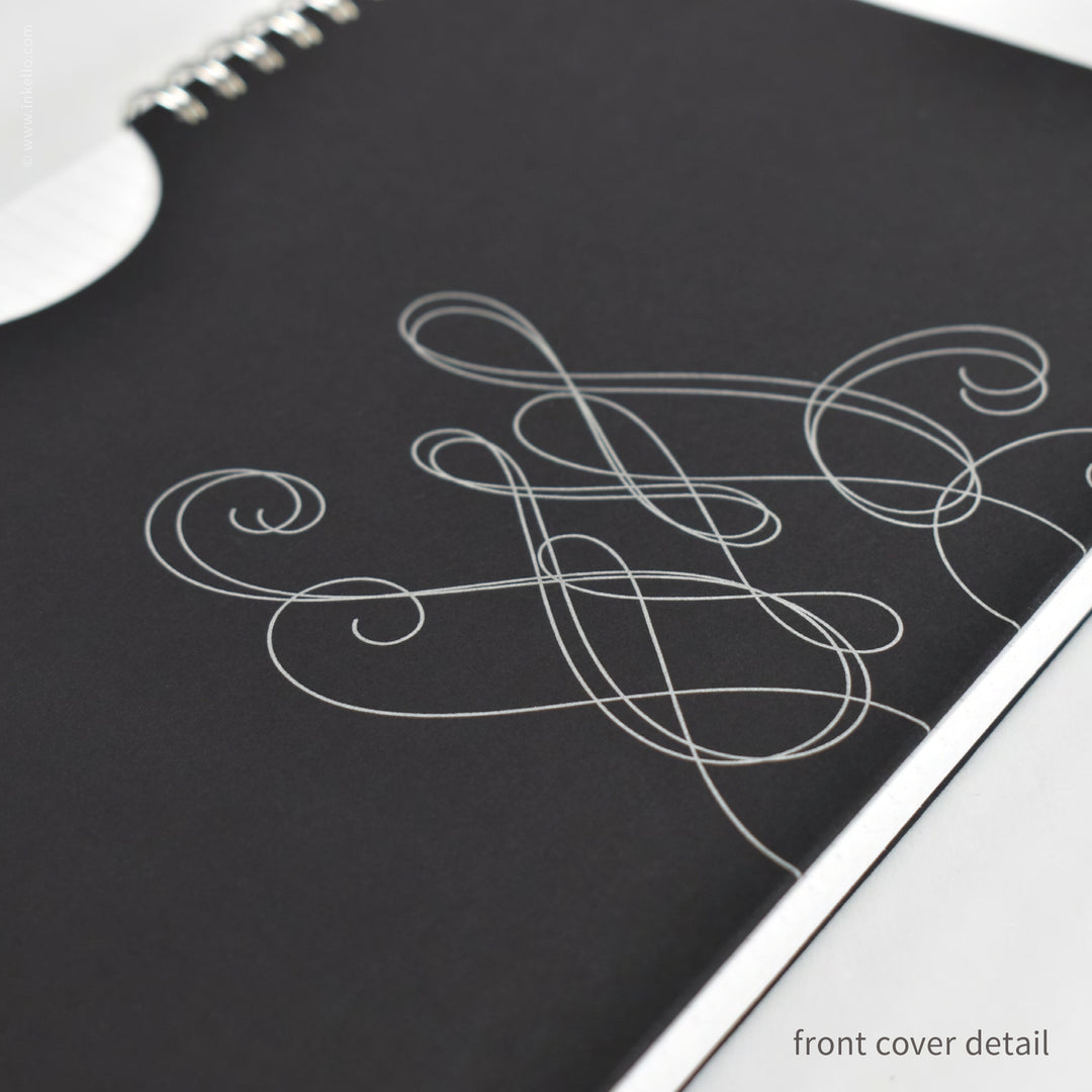 Swirl Weekly Planner with Black Cover and Silver Ink (