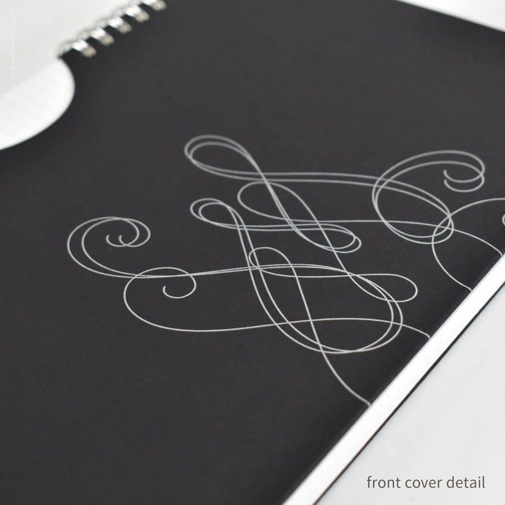 Swirl Weekly Planner with Black Cover and Silver Ink (
