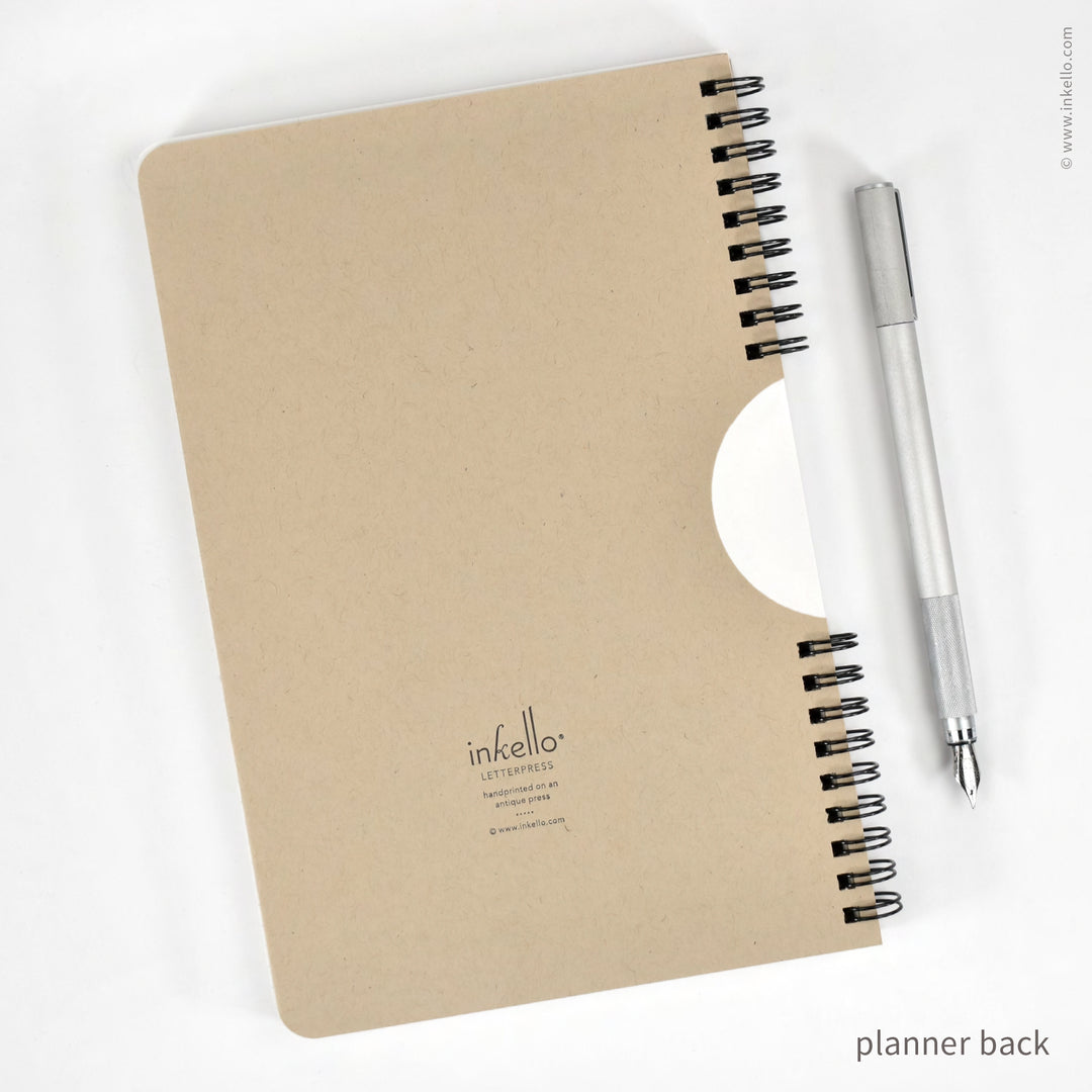 Swirl Weekly Planner with Kraft Cover and Black Ink (