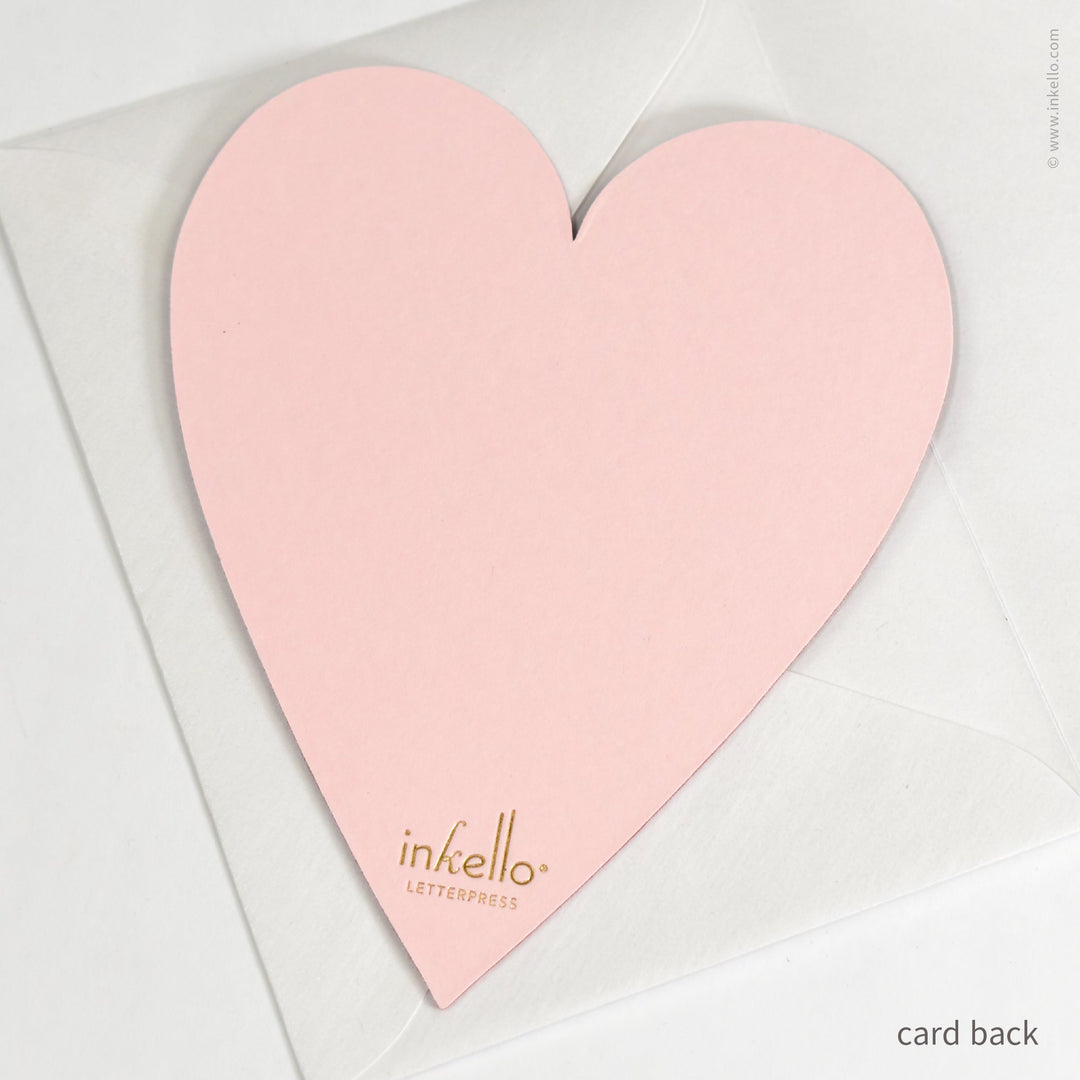 Pink Velveteen Heart Valentine with Gold Foil (