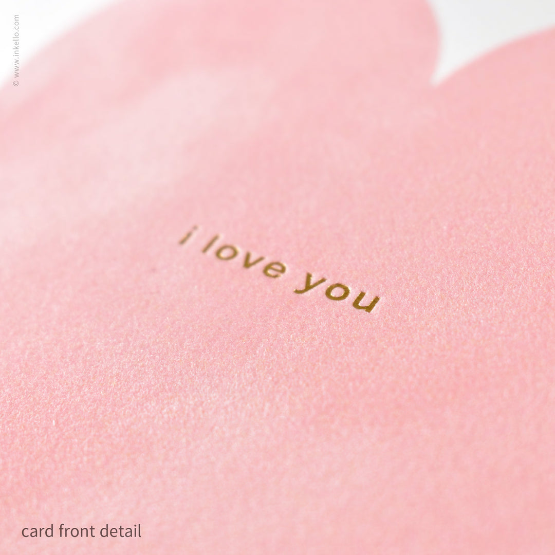 Pink Velveteen Heart Valentine with Gold Foil (