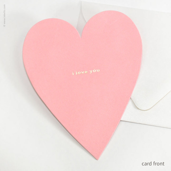Pink Velveteen Heart Valentine with Gold Foil (