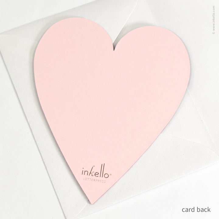 Mulberry Velveteen Heart Valentine with Rose Gold Foil (