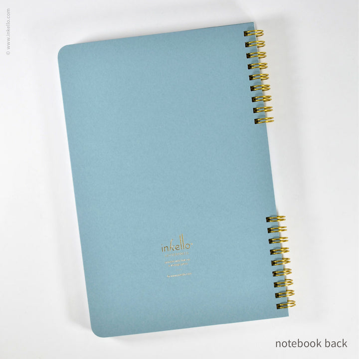 Gold Bursts Spiral Notebook with Lagoon Blue Cover (