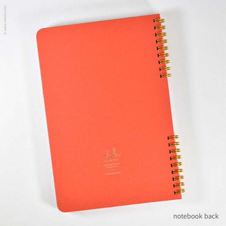 Gold Bursts Spiral Notebook with Scarlet Red Cover (